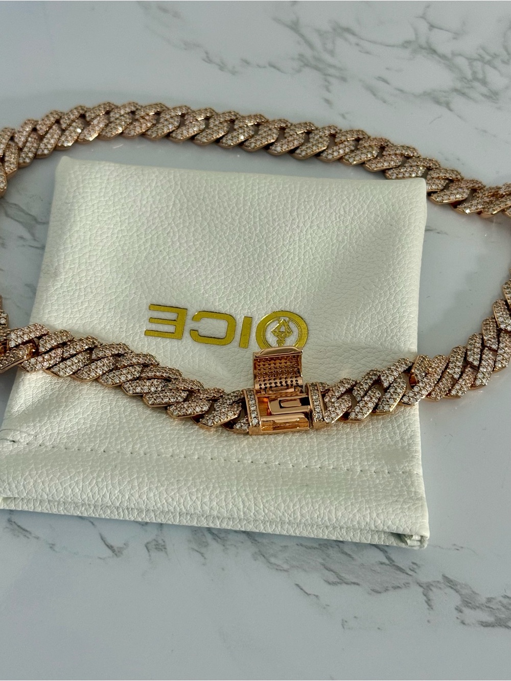 6 Ice Rose Gold Cuban Link Chain - Picture 3 of 4